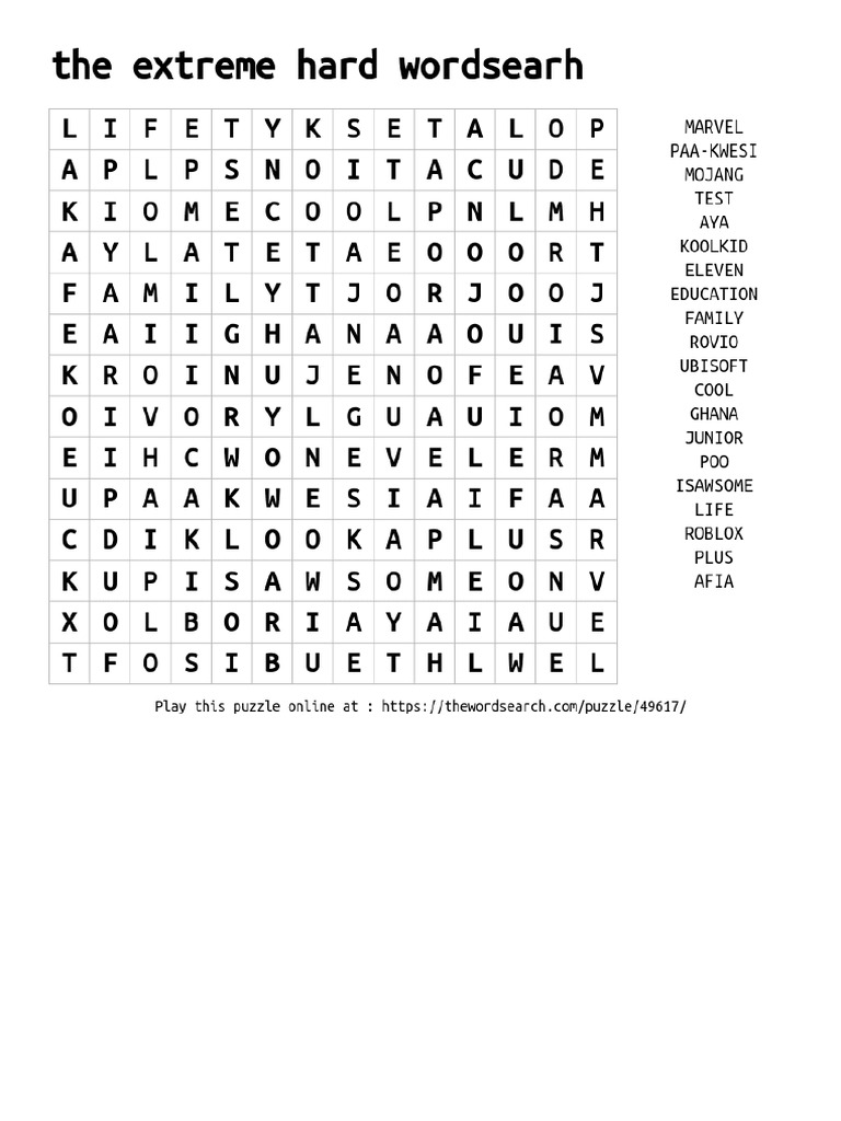 Thewordsearch com the extreme hard wordsearh 49617 pdf