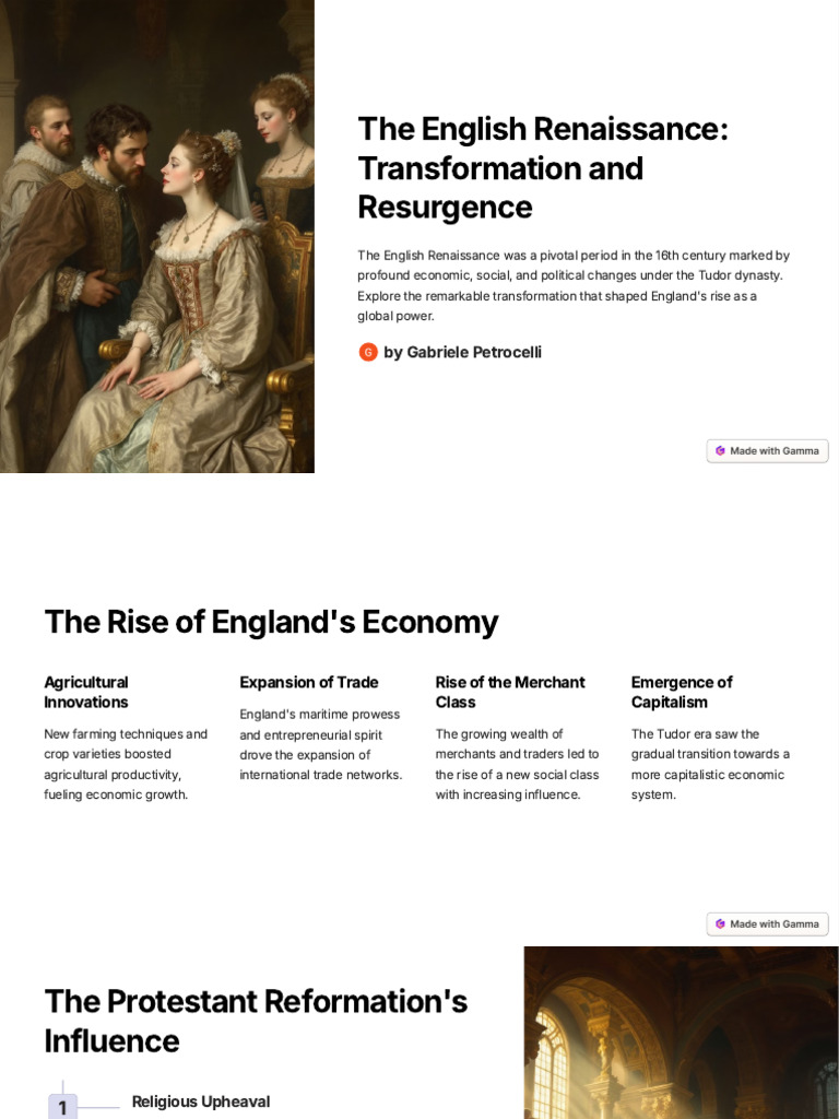 The English Renaissance Transformation and Resurgence | PDF | English ...