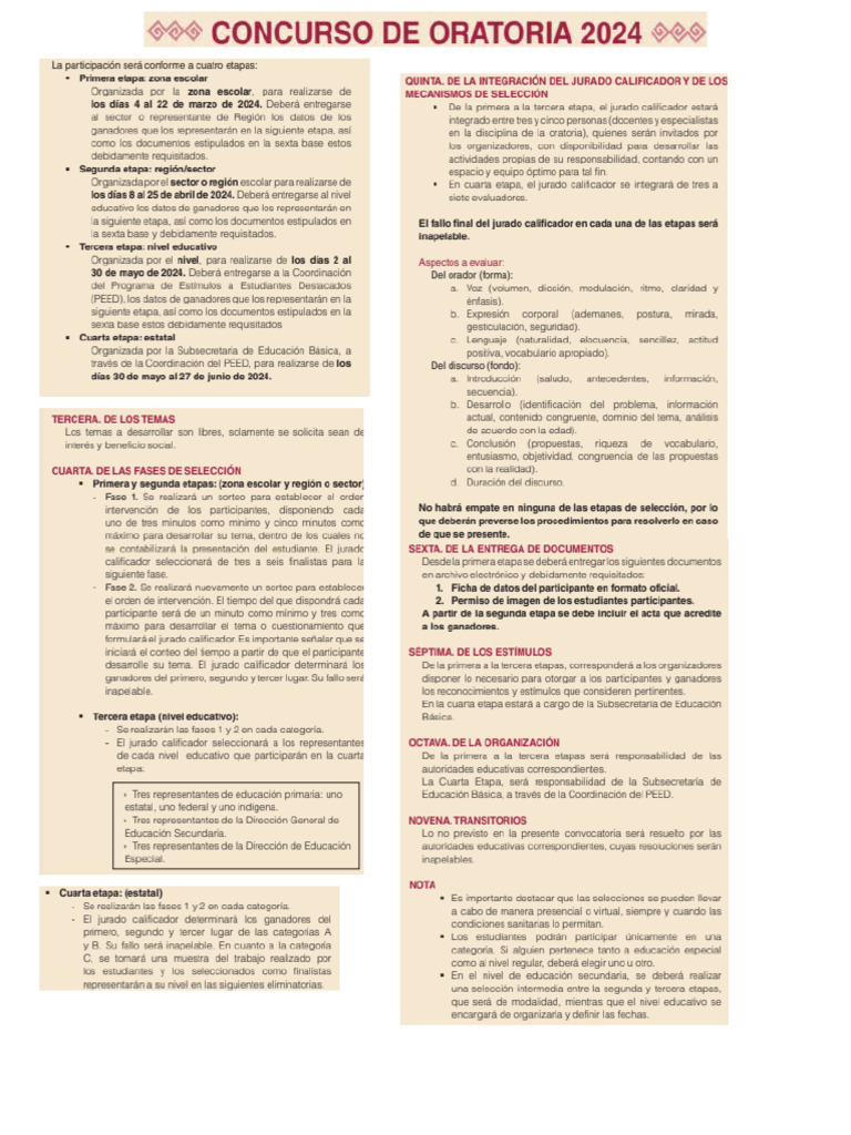 Concurso de Oratoria 2024 | PDF