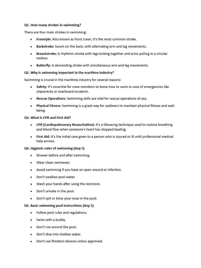 Swimming 1 Pdf Buoyancy Swimming