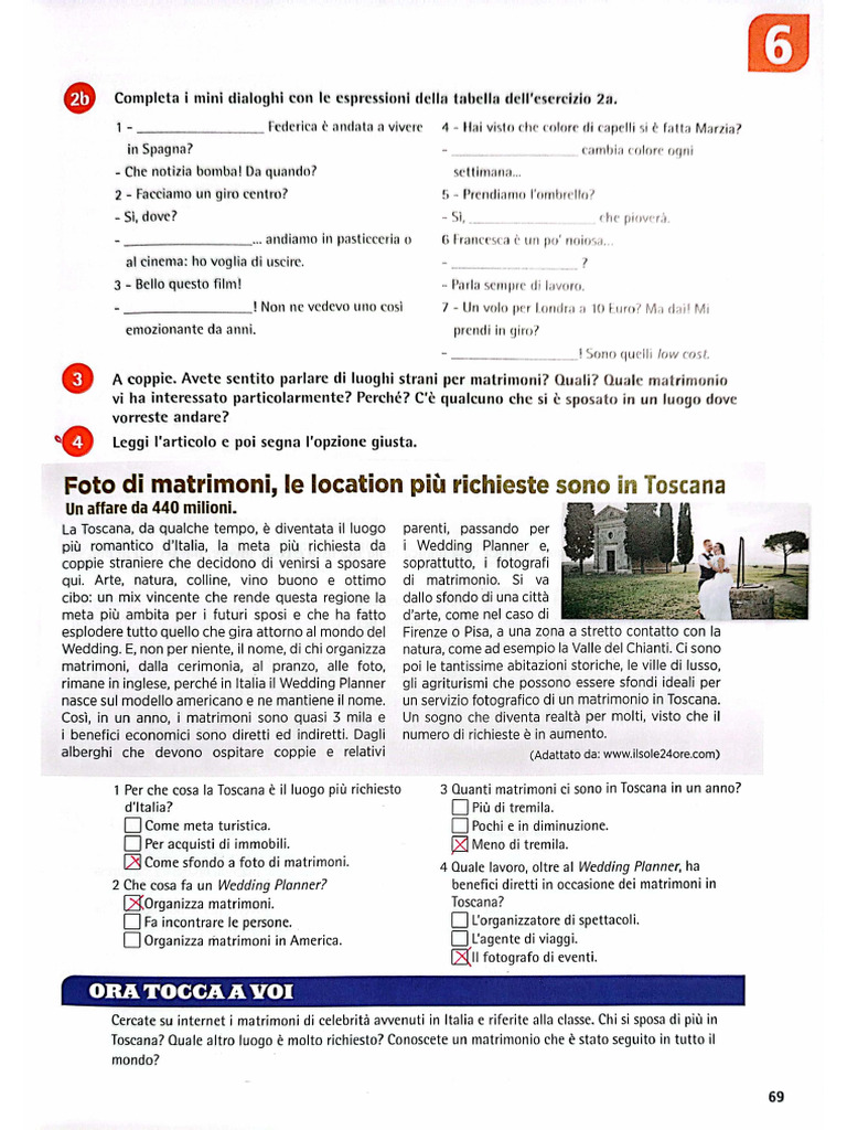 Italiano Ejercicios | PDF