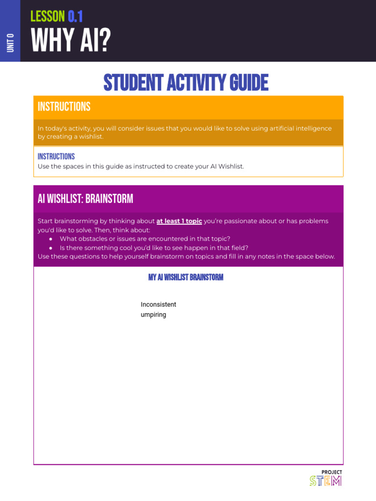 0.1 Activity Guide | PDF