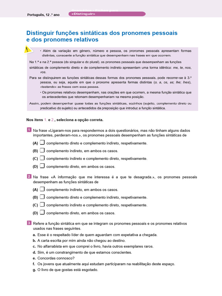 12_gramatica_distinguir_func_sint_pronomes | PDF