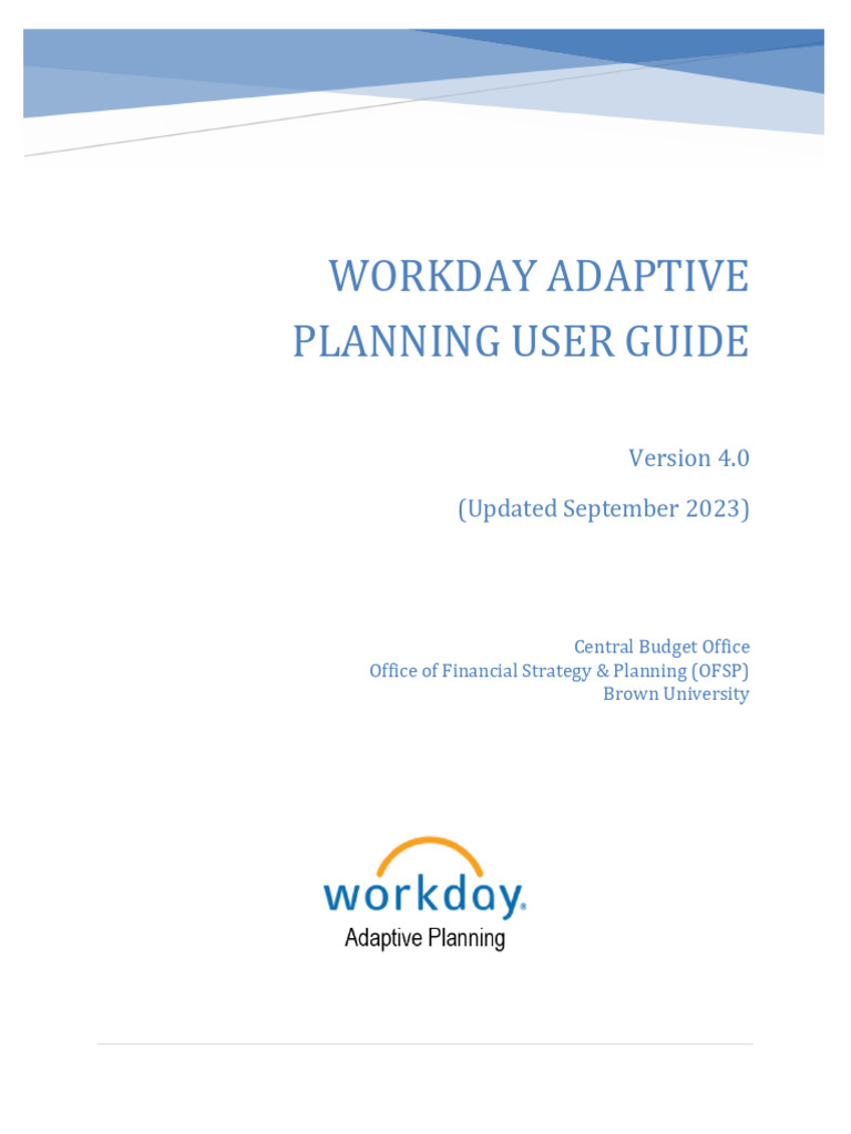 Workday Adaptive Planning User Guide | PDF | Salary | Microsoft Excel