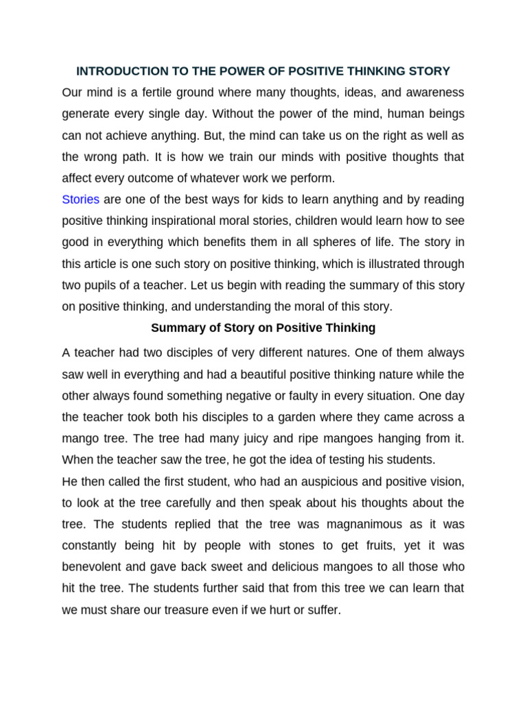 Power of Positive Thinking | PDF | Optimism | Thought