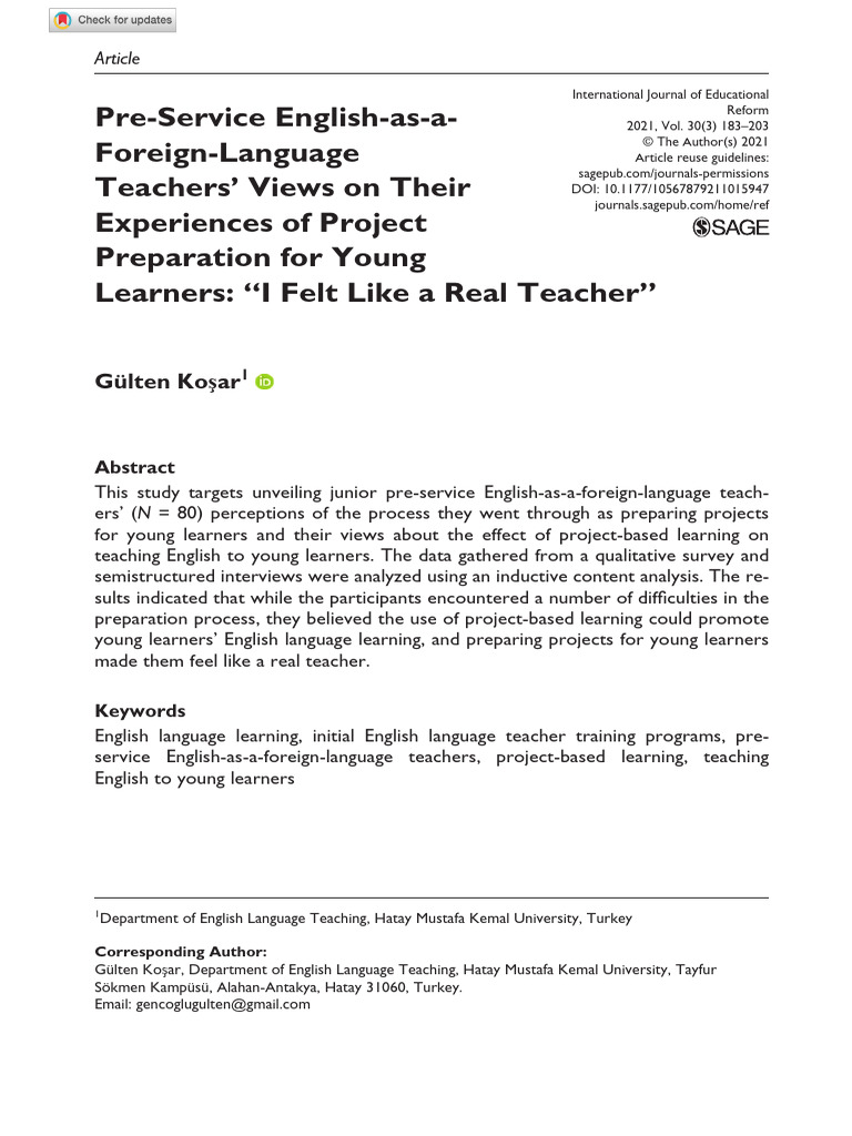 Pre-Service Teachers' Views on PBL | PDF | Learning | Constructivism ...