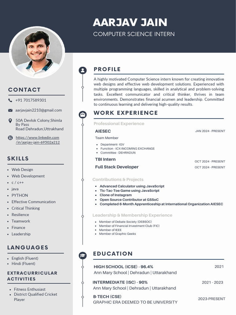 Blue and Gray Simple Professional CV Resume | PDF | Computing ...