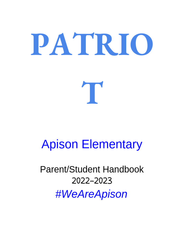 Apison Elementary Parent Handbook 2022-23 | PDF | Trousers | Textbook
