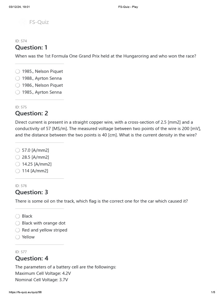 FS-Quiz - Play (8) | PDF | Electricity