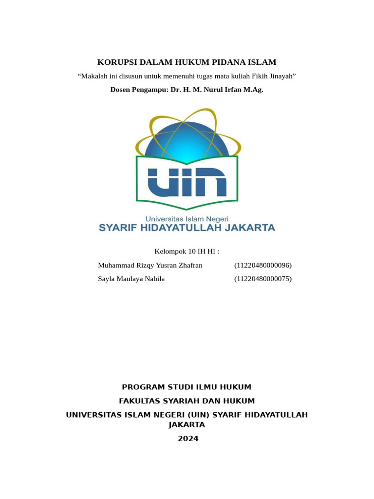 Korupsi dalam Hukum Pidana Islam | PDF