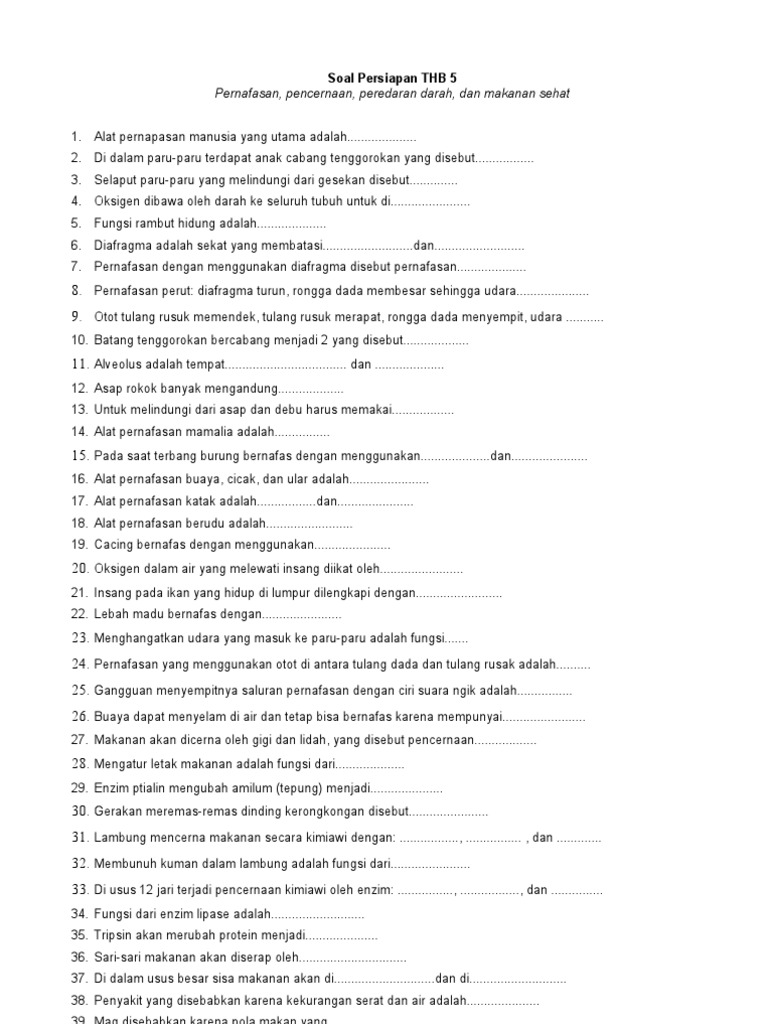 Soal Latihan IPA Kelas 5 e