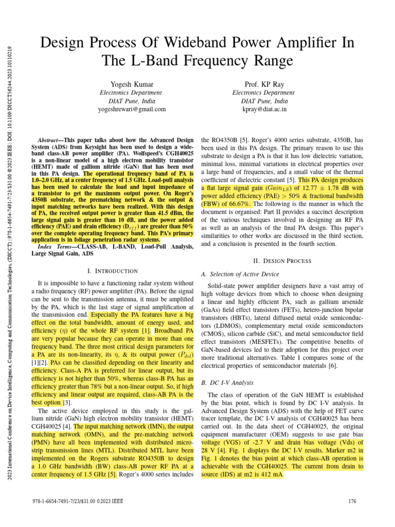 2023 Design - Process - of - Wideband - Power - Amplifier - in - The ...
