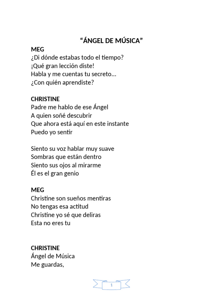 Ángel de Música: Diálogo y Conflicto | PDF