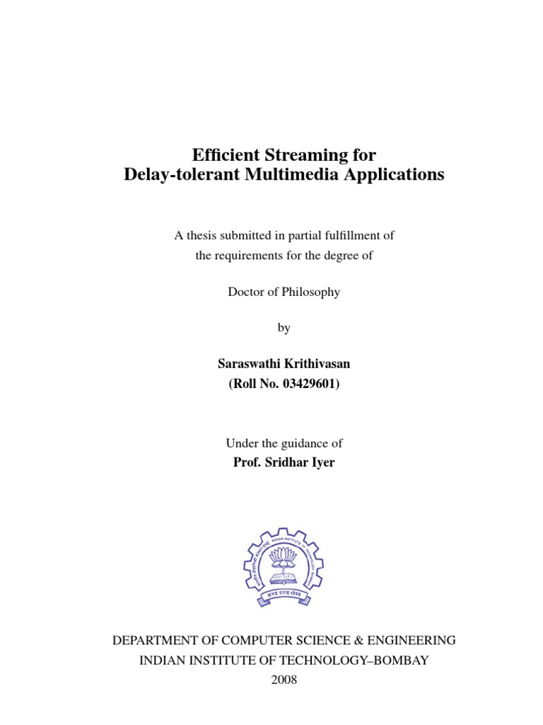 Saras Thesis | PDF | Streaming Media | Mathematical Optimization