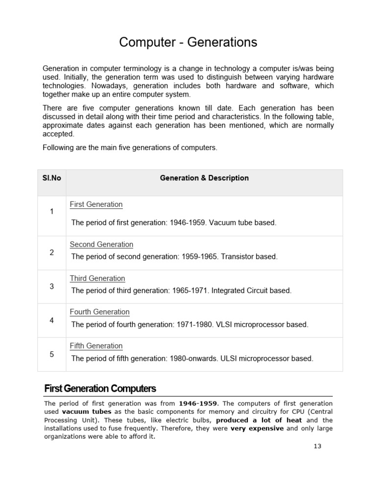 Generations, Types & CPU | PDF | Workstation | Computer Data Storage