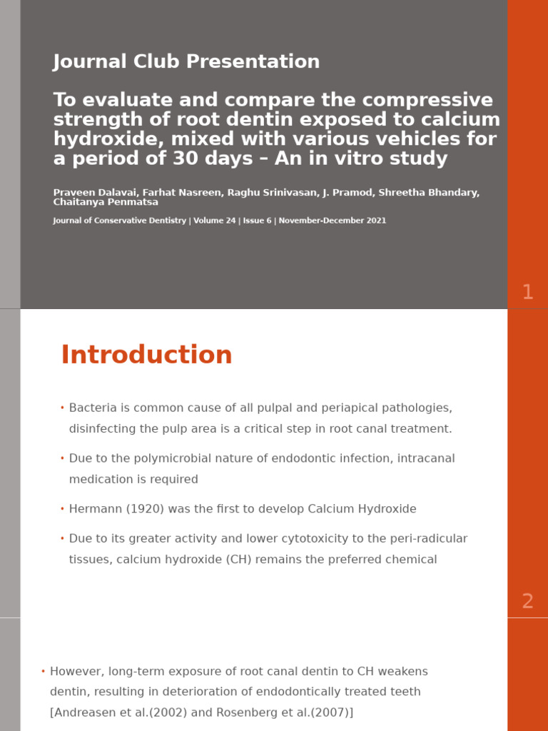 Compressive Strength of Root Dentin with Calcium Hydroxide | PDF ...