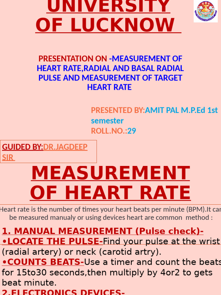 Heart Rate Measurement Techniques | PDF | Heart Rate | Pulse