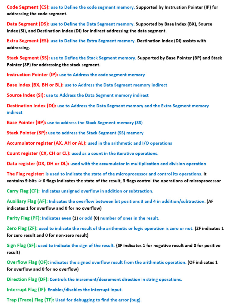 Overview of x86 Segment Registers | PDF