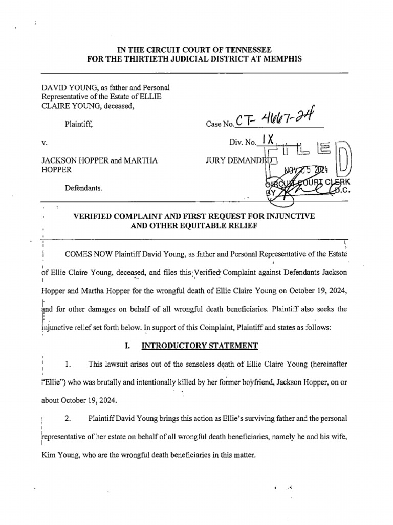 Family of Ellie Young Files Wrongful Death Lawsuit Against Accused ...