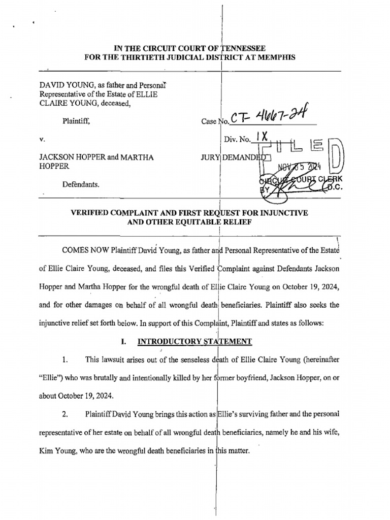 Family of Ellie Young Files Wrongful Death Lawsuit Against Accused ...