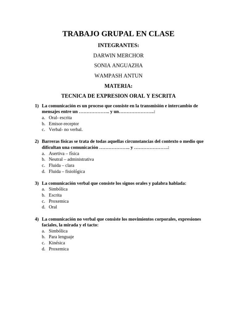Cuestionario T. E O Y E. | PDF