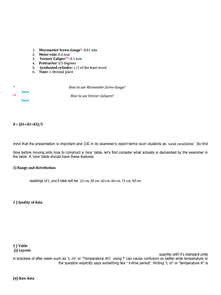 Paper 3 Tips Pdf Significant Figures Uncertainty