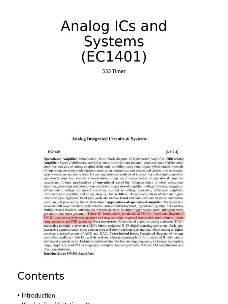555 Timer IC | PDF | Electrical Engineering | Electronics