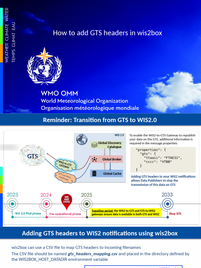 Adding GTS Headers in wis2box | PDF | Data | Software