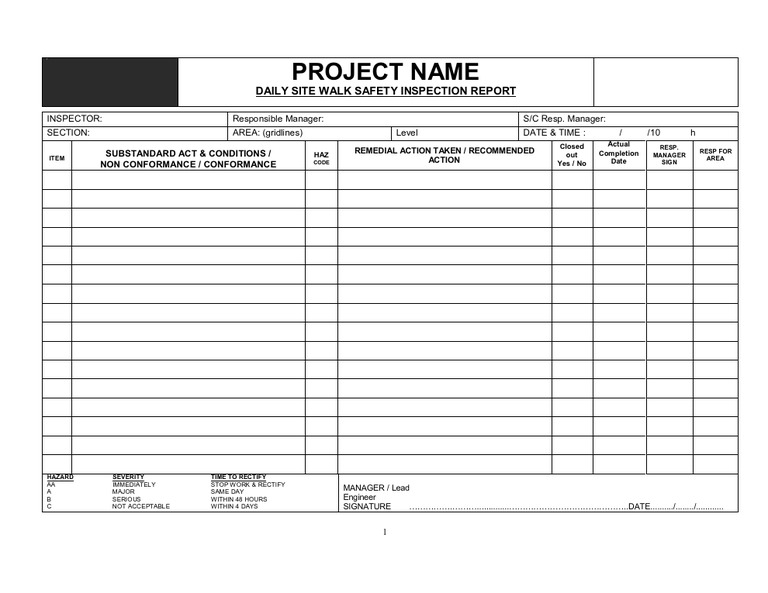 Safety Inspection Report | PDF