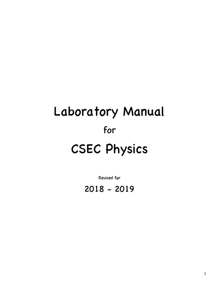 CSEC Physics Laboratory Manual 2018-2019 | PDF | Significant Figures ...
