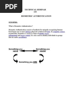 ON Biometric Authentication: Technical Seminar