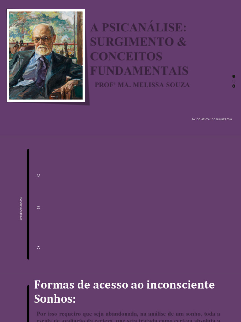 Acesso ao Inconsciente na Psicanálise | PDF | Psicanálise | Sigmund Freud