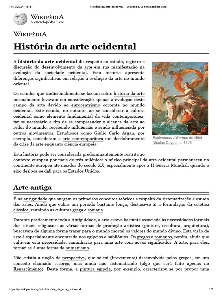 História da Arte Ocidental: Evolução e Influências | PDF | Renascimento ...