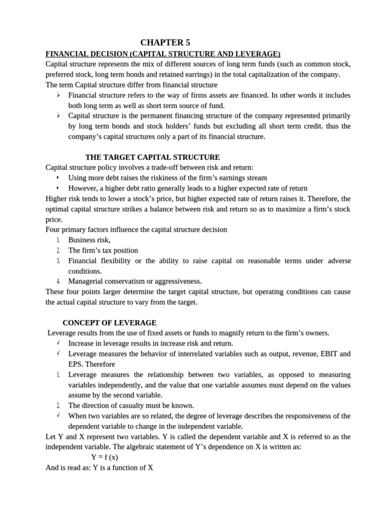 Capital Structure and Leverage Explained | PDF | Capital Structure ...