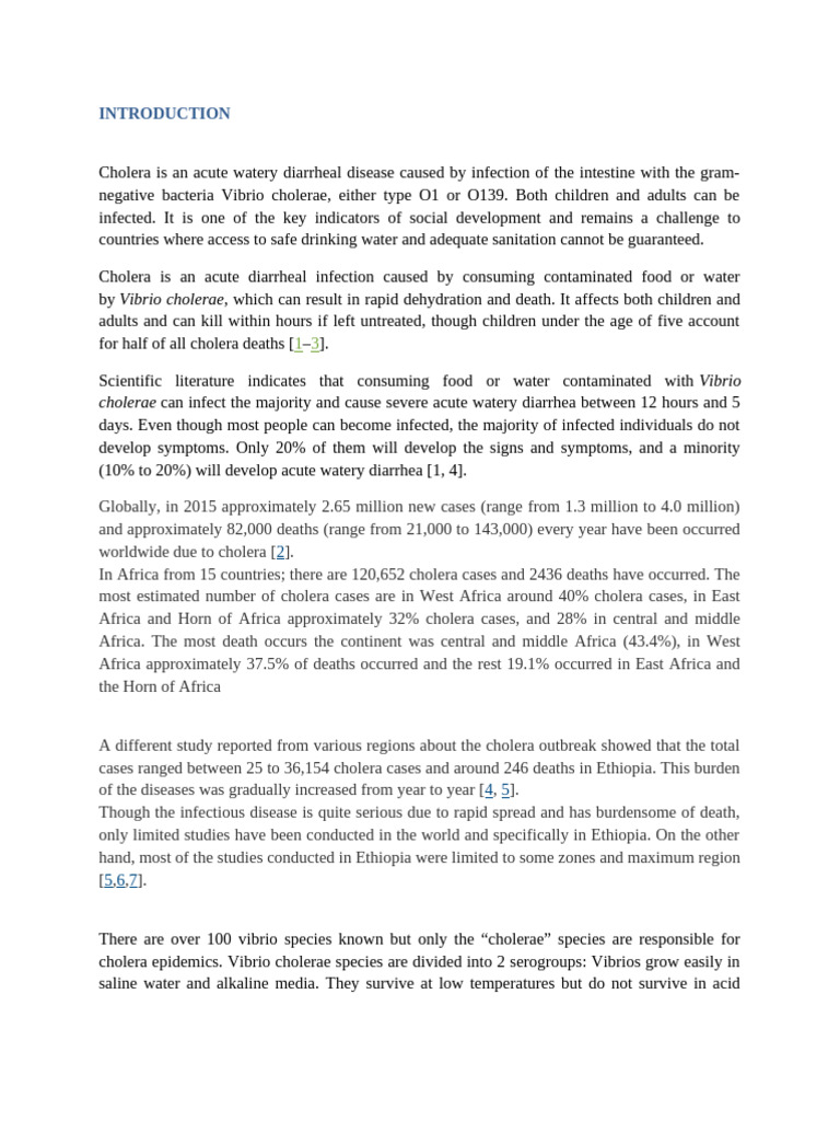 Cholera Pdf Cholera Diarrhea