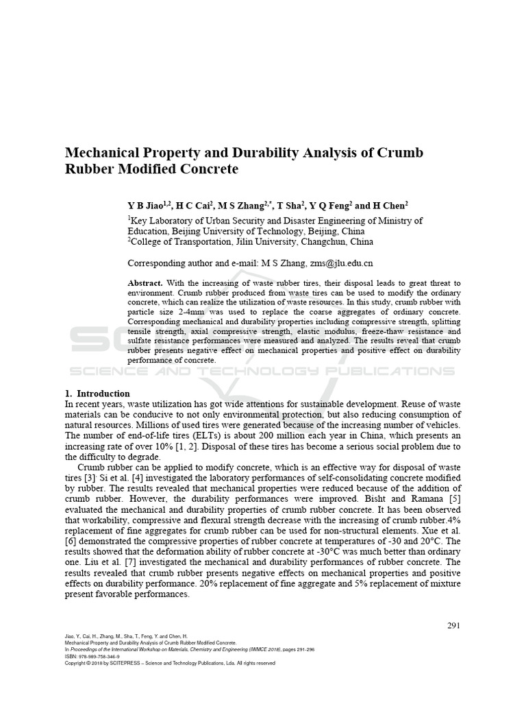 Mechanical Property and Durability Analysis of Crumb Rubber Modified ...