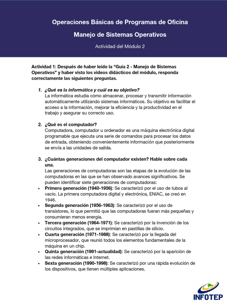 Actividad - Módulo 2 | PDF | Hardware de la computadora ...