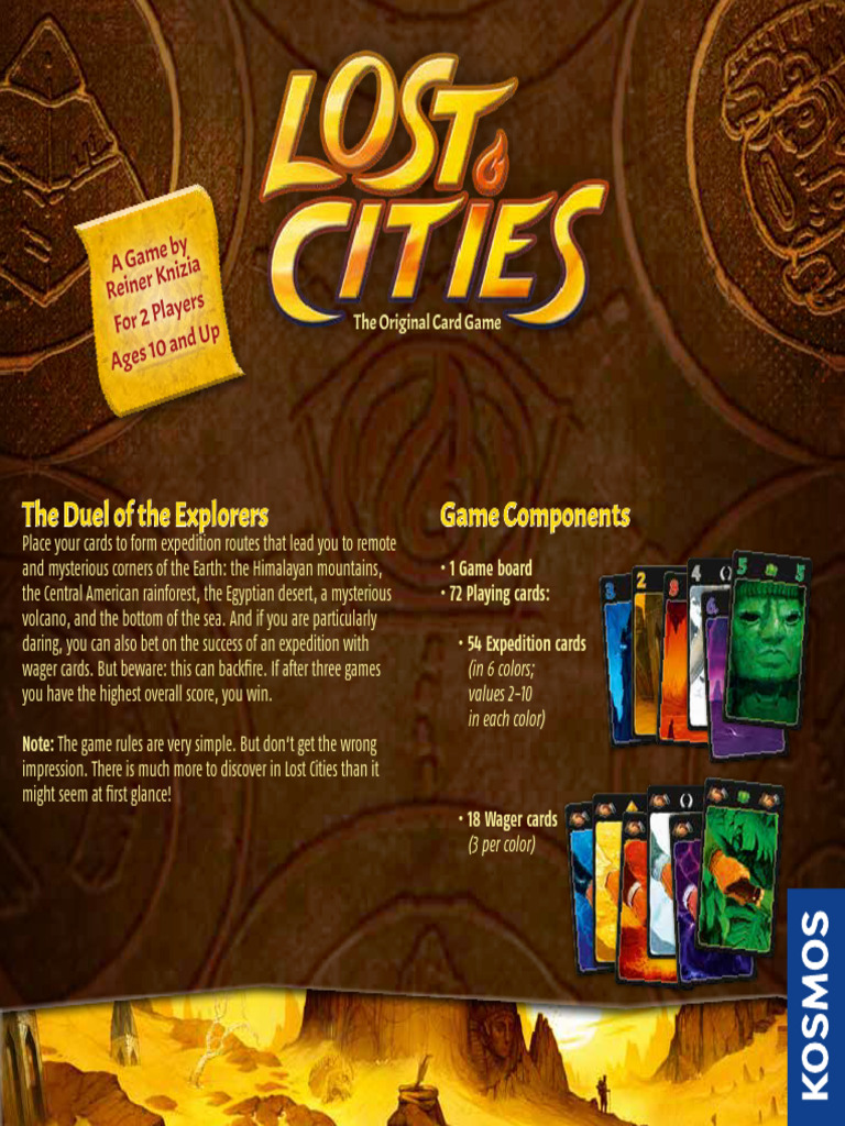 Lost Cities. 6th Pl. Card - Game | PDF | Games Of Mental Skill | Games ...
