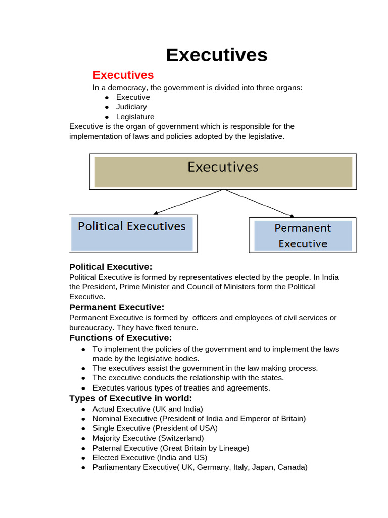 Understanding the Executive Branch in India | PDF | Prime Minister ...