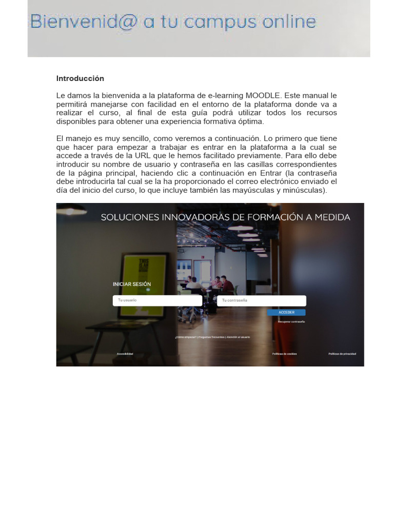 Guía de Uso de la Plataforma Moodle | PDF | Chat en linea | Contraseña