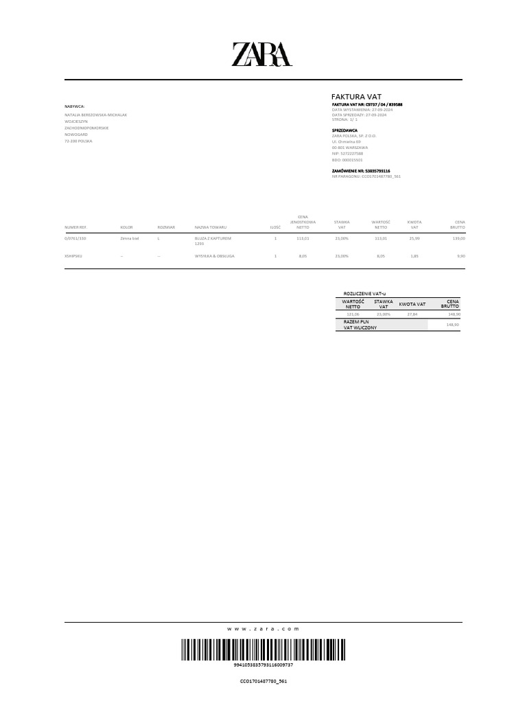 Invoice C9737 839588 | PDF