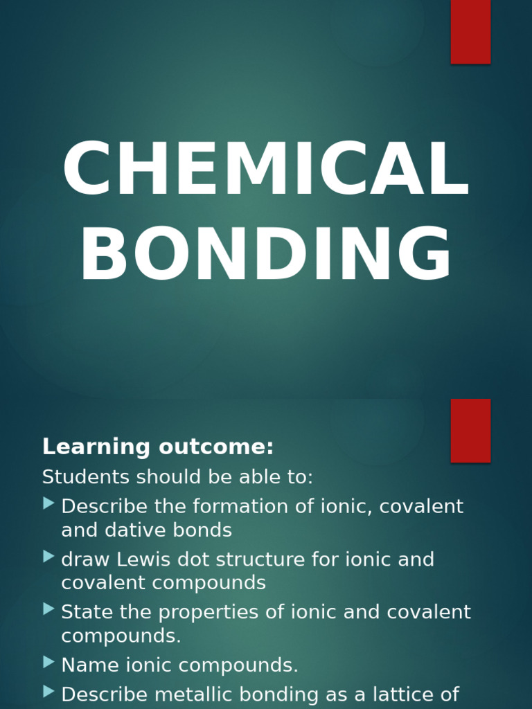 Understanding Chemical Bonding Types | PDF | Ionic Bonding | Chemical Bond