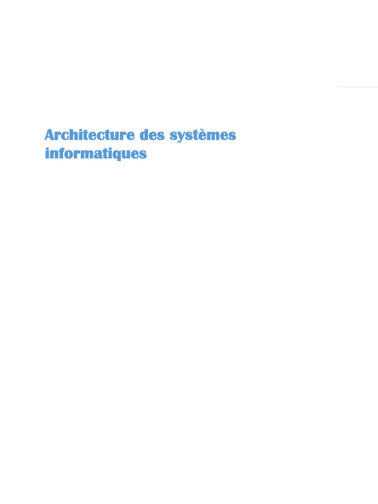 Architecture des systèmes informatiques | PDF | Cloud computing ...