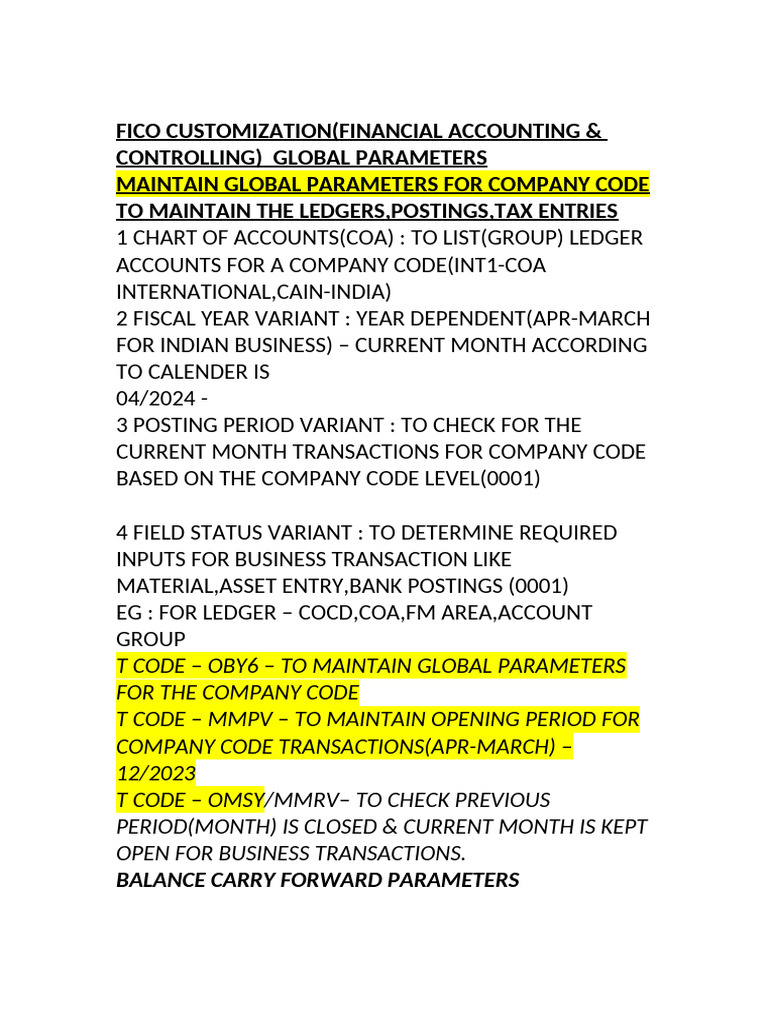 FICO Global Parameters Setup Guide | PDF | Computing | Business