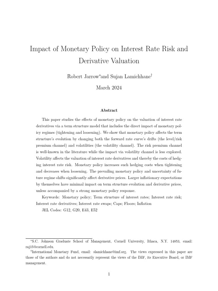 Interest Rate Risk Redefined - Policy & Pricing | PDF | Yield Curve ...