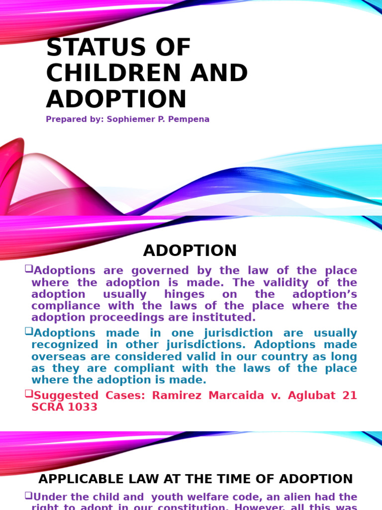Status of Children and Adoption | PDF | Divorce | Marriage