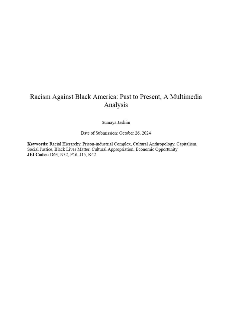 Systemic Racism in Black America Today | PDF | Racism | Discrimination ...