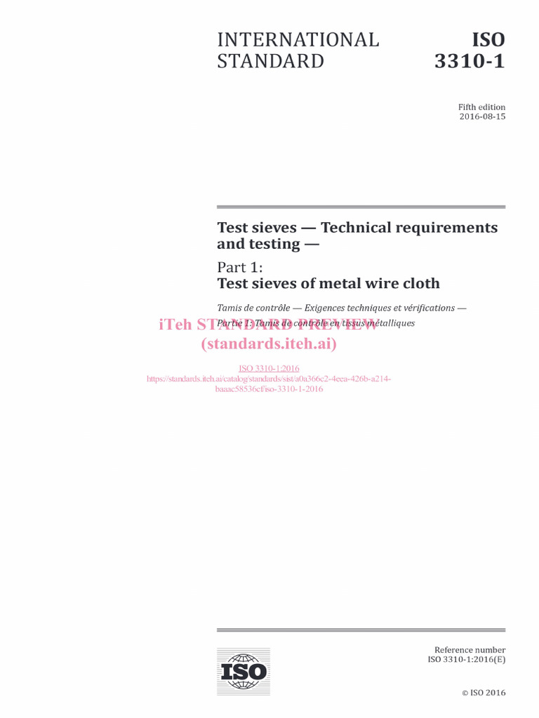 Iso 3310-1 | PDF
