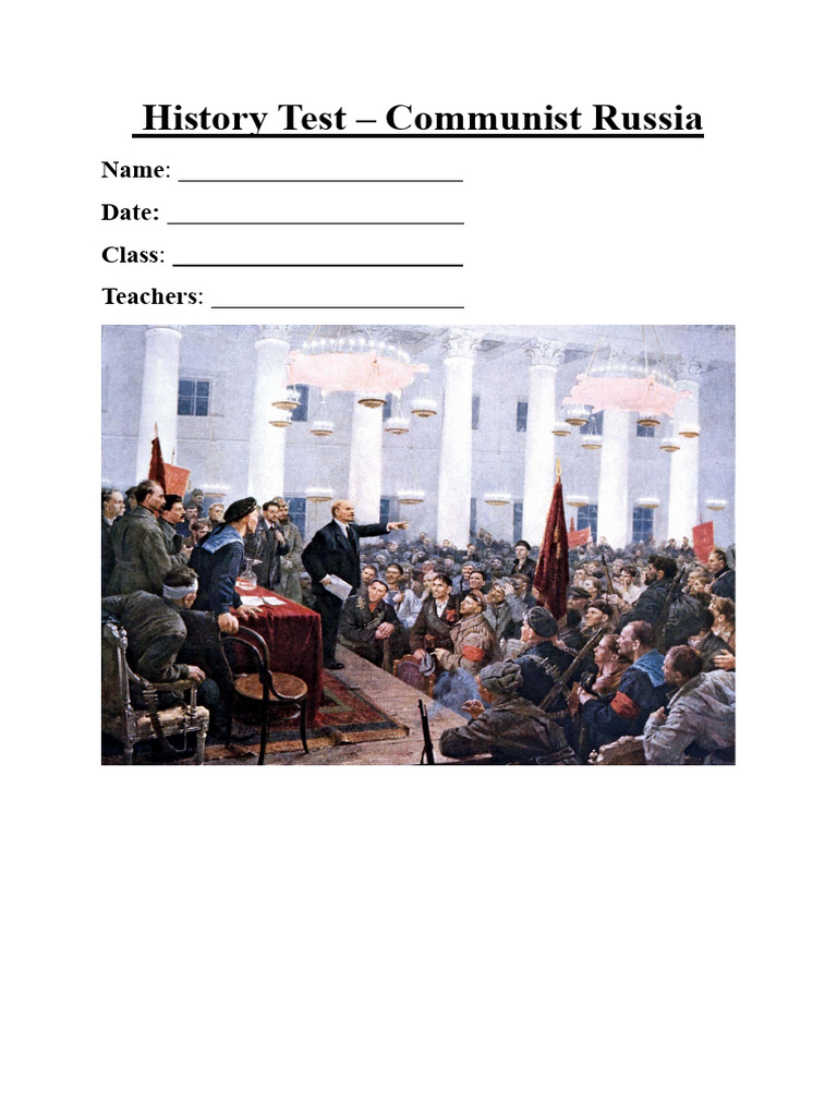 History Test - Communist Russia PDF | PDF