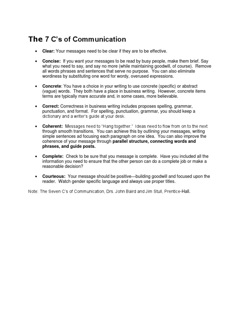 The 7 C's of Effective Communication | PDF